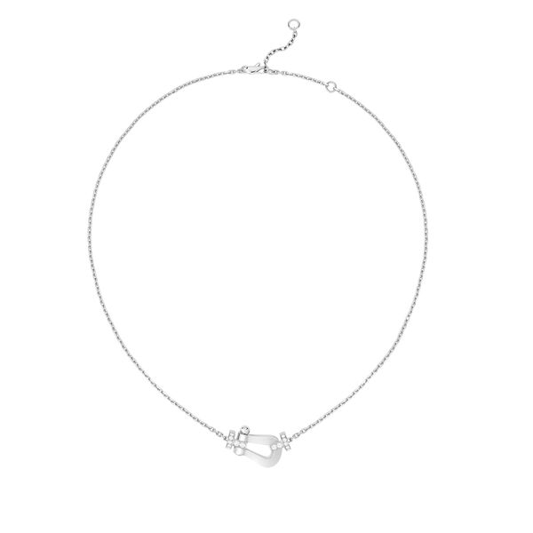 Force 10 Large White Gold and Half Pav&eacute; Diamond Necklace